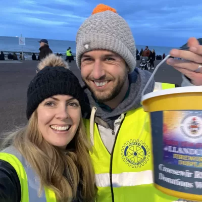 Collecting on behalf of Llandudno Rotary at the Firework Display in Oct 2023